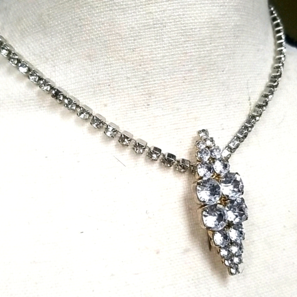 Vintage Rhinestone Brooch & Necklace Assemblage - Picture 4 of 13